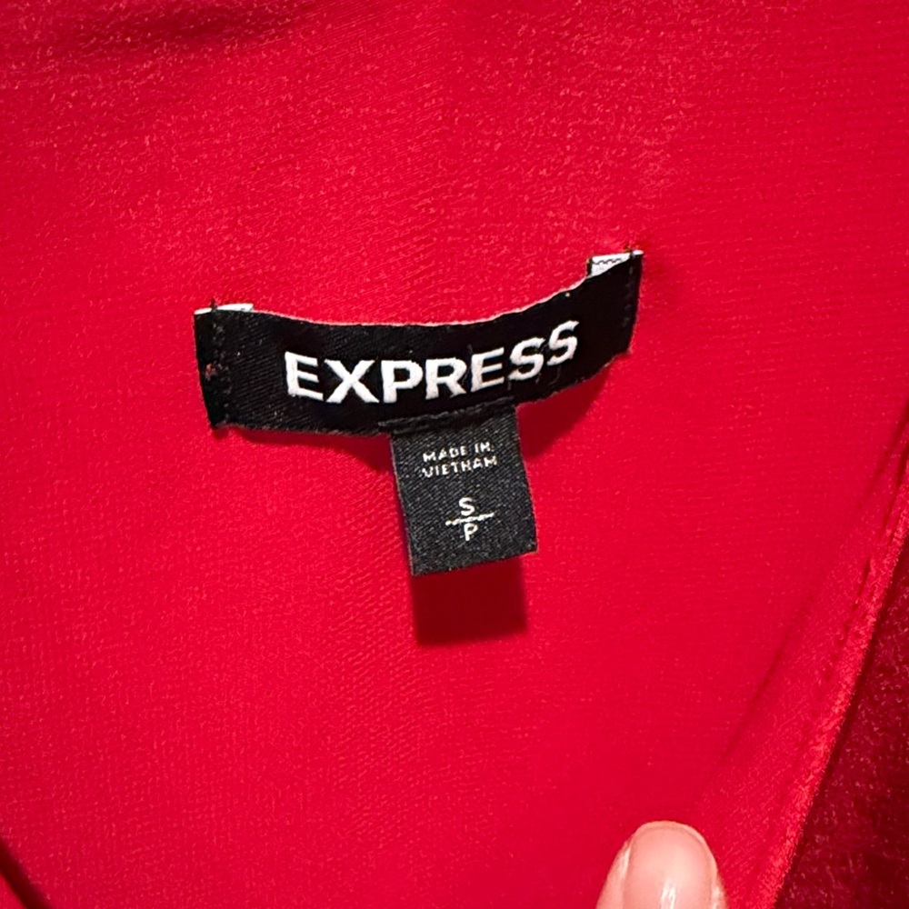 Express Red V-Neck Satin Cami - Picture 2 of 2